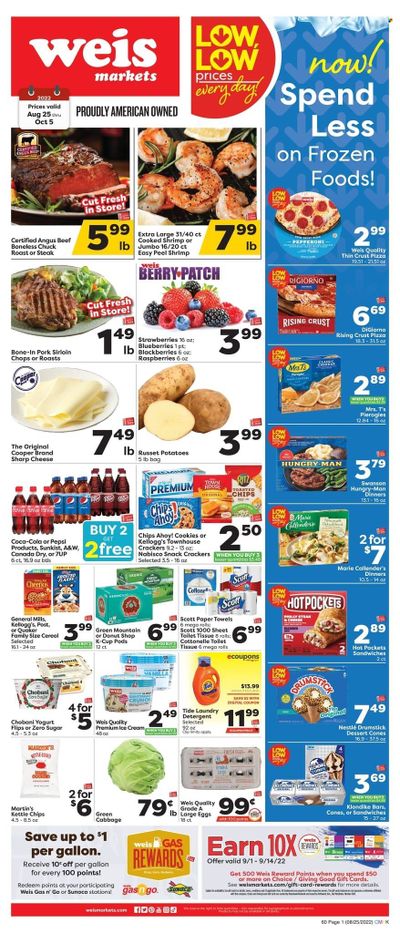 Weis (MD, NY, PA) Weekly Ad Flyer Specials August 25 to October 5, 2022