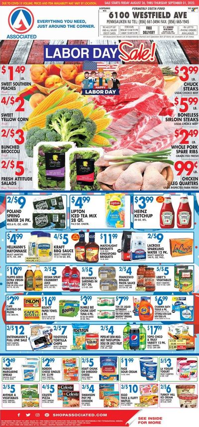 Associated Supermarkets (NY) Weekly Ad Flyer Specials August 26 to September 1, 2022