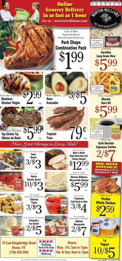 Morton Williams (NY) Weekly Ad Flyer Specials August 26 to September 1, 2022