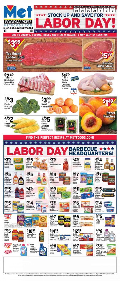 Met Foodmarkets Weekly Ad Flyer Specials August 28 to September 3, 2022