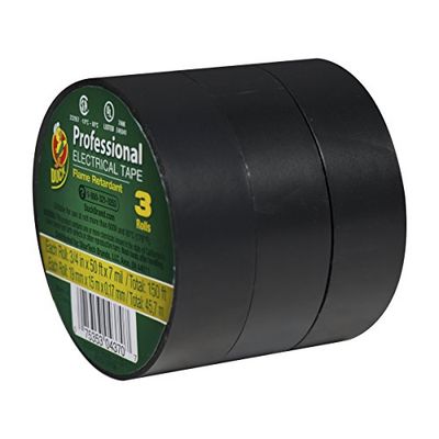 Duck Brand 299004 Professional Electrical Tape, 0.75-Inch by 50-Feet, 3-Pack of Rolls, Black $18.66 (Reg $20.35)