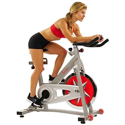 Sunny Health&Fitness SF-B901 18 KG Flywheel Chain Drive Pro Indoor Cycling Exercise Bike, silver $138.13 (Reg $145.40)