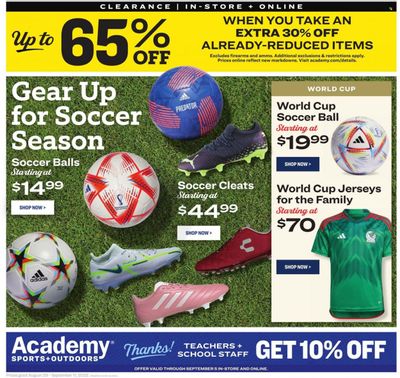 Academy Sports + Outdoors Weekly Ad Flyer Specials August 29 to September 11, 2022
