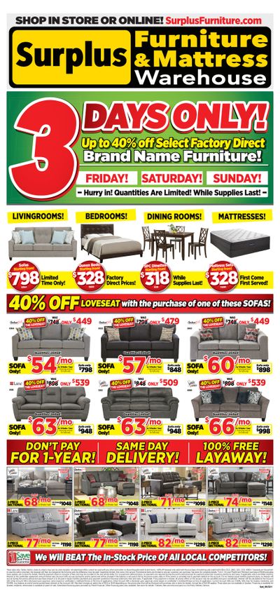 Surplus Furniture & Mattress Warehouse (Sydney) Flyer August 29 to September 4
