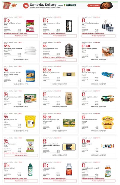 Costco (QC) Weekly Savings August 29 to September 11