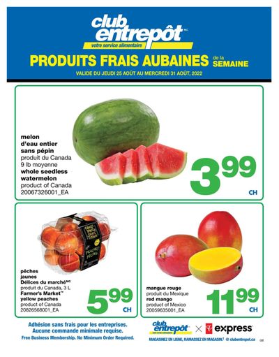 Wholesale Club (QC) Fresh Deals of the Week Flyer August 25 to 31