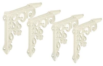 NACH js-90-061AW Victorian Shelf Bracket (Pack of 4), Small, White (4.92x4.92x1.18) $18.6 (Reg $22.96)