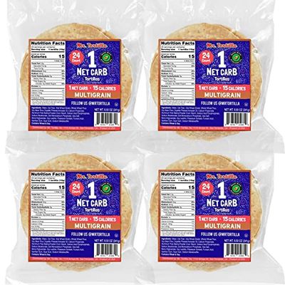 Mr. Tortilla 1 Net Carb Tortilla Wraps (96 Tortillas) | Keto, Low Carb, Low Calorie, Vegan, Kosher | (Multigrain) $28.16 (Reg $38.99)