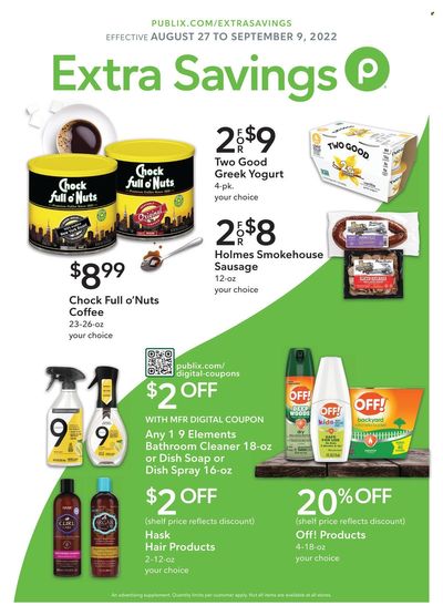 Publix (AL, FL, GA, NC, SC, TN) Weekly Ad Flyer Specials August 27 to September 9, 2022