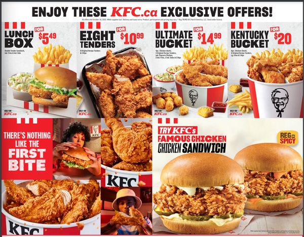 KFC Canada Coupon (Ontario) Valid until October 30