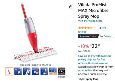 Amazon Canada Deals: Save 18% on Vileda ProMist MAX Microfibre Spray Mop + 45% on PVC Leg Thigh Exerciser Gym with Coupon + More Offers