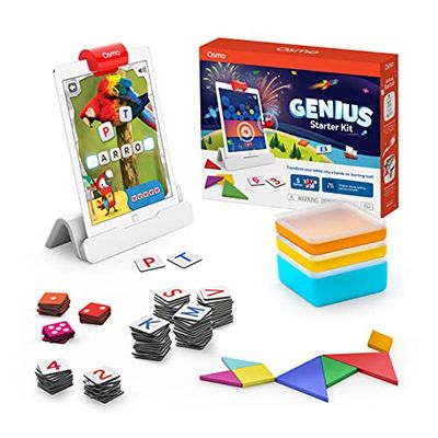 Osmo - Genius Starter Kit for iPad - 5 Hands-On Learning Games - Ages 6-10 - Math, Spelling, Problem Solving, Creativity & More - (Osmo iPad Base Included), Multicolor $58.2 (Reg $81.24)
