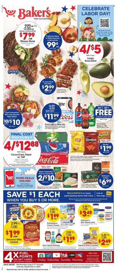 Baker's (NE) Weekly Ad Flyer Specials August 31 to September 6, 2022
