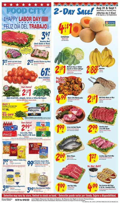 Food City (AZ) Weekly Ad Flyer Specials August 31 to September 6, 2022