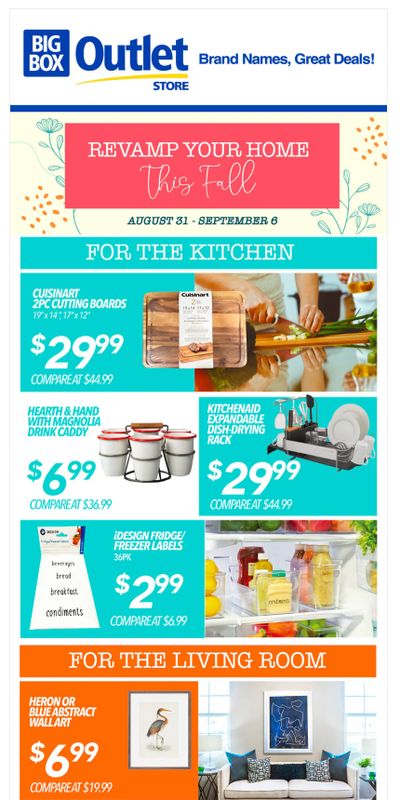 Big Box Outlet Store Flyer August 31 to September 6