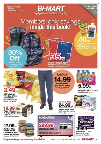Bi-Mart (ID, OR, WA) Weekly Ad Flyer Specials August 30 to September 13, 2022