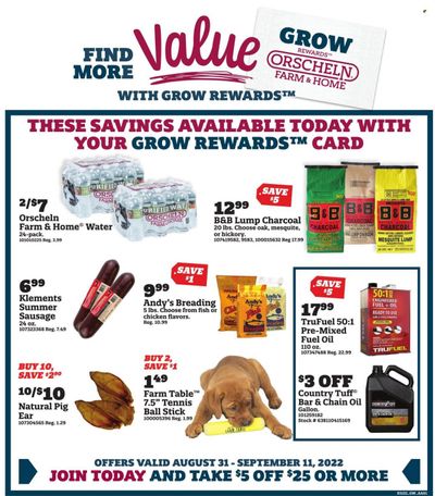 Orscheln Farm and Home (IA, IN, KS, MO, NE, OK) Weekly Ad Flyer Specials August 31 to September 11, 2022