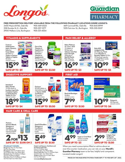 Longo's Pharmacy Flyer September 1 to 28