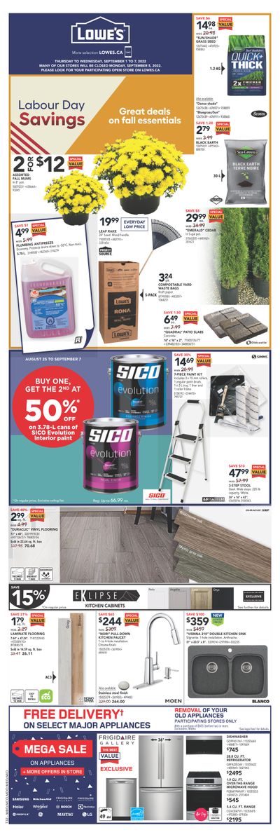 Lowe's (ON) Flyer September 1 to 7