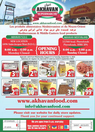 Akhavan Supermarche Flyer August 31 to September 6