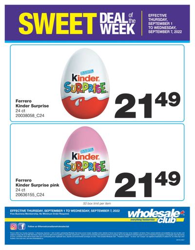 Wholesale Club Sweet Deal of the Week Flyer September 1 to 7
