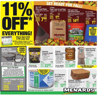 Menards Weekly Ad Flyer Specials September 1 to September 11, 2022