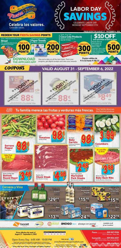 Fiesta Foods SuperMarkets (WA) Weekly Ad Flyer Specials August 31 to September 6, 2022