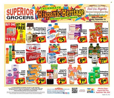 Superior Grocers (CA) Weekly Ad Flyer Specials August 23 to September 19, 2022