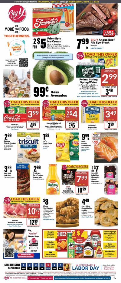 Big Y (MA) Weekly Ad Flyer Specials September 1 to September 7, 2022