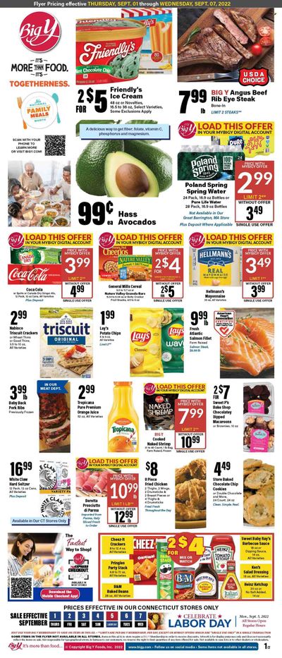 Big Y (CT) Weekly Ad Flyer Specials September 1 to September 7, 2022