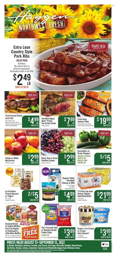Haggen (WA) Weekly Ad Flyer Specials August 31 to September 13, 2022
