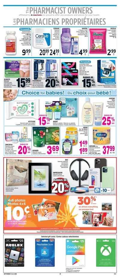 Jean Coutu (NB) Flyer September 2 to 8