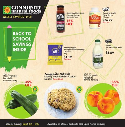 Community Natural Foods Flyer September 1 to 7