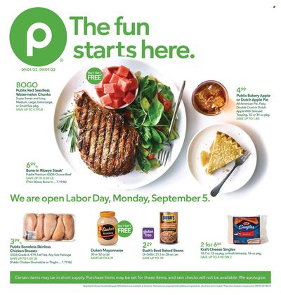 Publix (AL, FL, GA, NC, SC, TN) Weekly Ad Flyer Specials September 1 to September 7, 2022