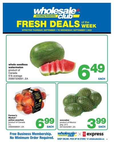 Wholesale Club (Atlantic) Fresh Deals of the Week Flyer September 1 to 7