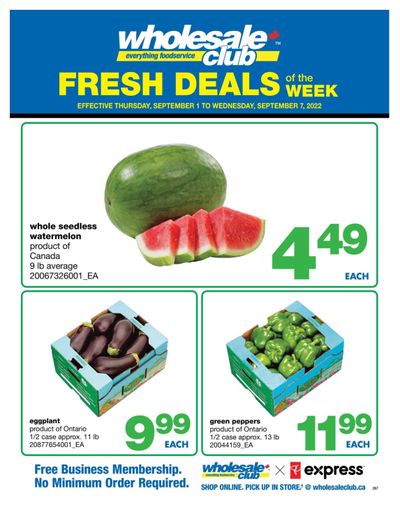 Wholesale Club (ON) Fresh Deals of the Week Flyer September 1 to 7
