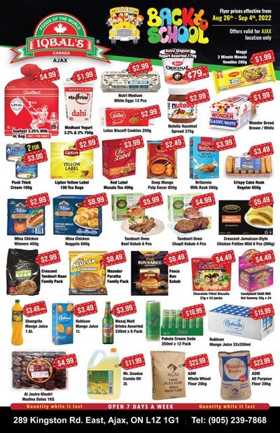 Iqbal Foods (Ajax) Flyer August 26 to September 4