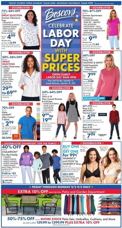 Boscov's (CT, DE, MD, NJ, NY, PA) Weekly Ad Flyer Specials September 1 to September 7, 2022