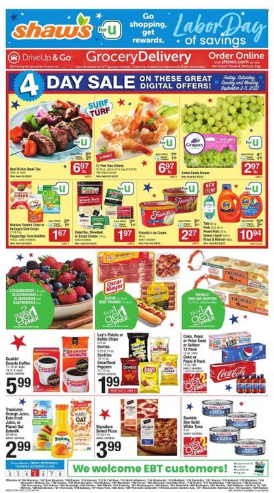 Shaw’s (MA, ME, NH, RI, VT) Weekly Ad Flyer Specials September 2 to September 8, 2022