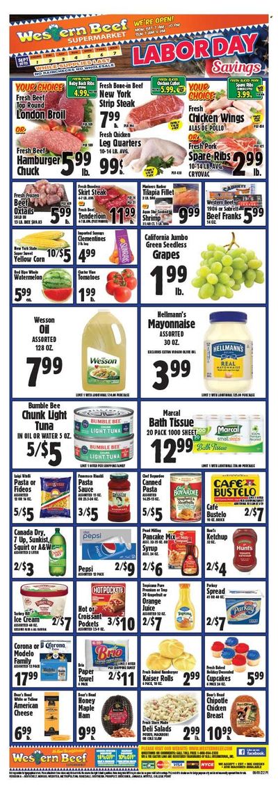 Western Beef (FL, NY) Weekly Ad Flyer Specials September 1 to September 7, 2022