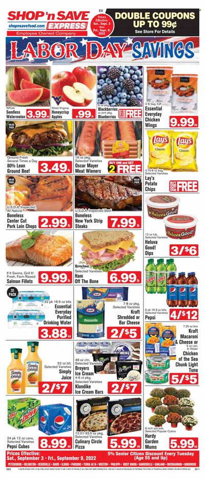 Shop ‘n Save Express (MD, PA, WV) Weekly Ad Flyer Specials September 3 to September 9, 2022