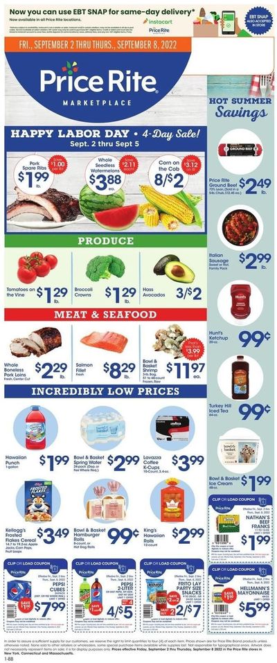 Price Rite (CT, MA, MD, NH, NJ, NY, PA, RI) Weekly Ad Flyer Specials September 2 to September 8, 2022