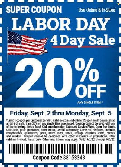 Harbor Freight Weekly Ad Flyer Specials September 2 to September 5, 2022