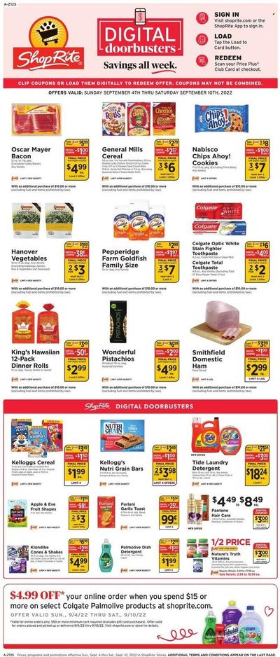 ShopRite (CT, DE, MD, NJ, NY, PA) Weekly Ad Flyer Specials September 4 to September 10, 2022