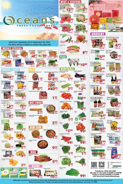 Oceans Fresh Food Market (Mississauga) Flyer September 2 to 8