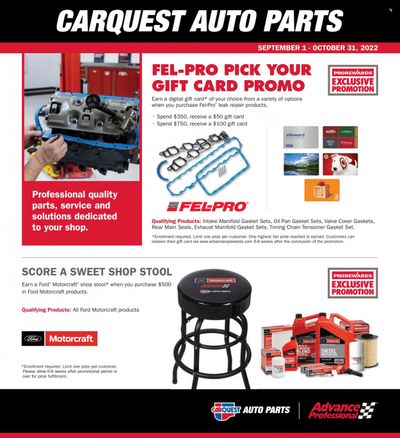 Carquest Weekly Ad Flyer Specials September 1 to October 31, 2022