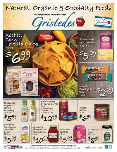 Gristedes (NY) Weekly Ad Flyer Specials September 9 to October 6, 2022