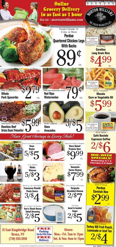 Morton Williams (NY) Weekly Ad Flyer Specials September 2 to September 8, 2022