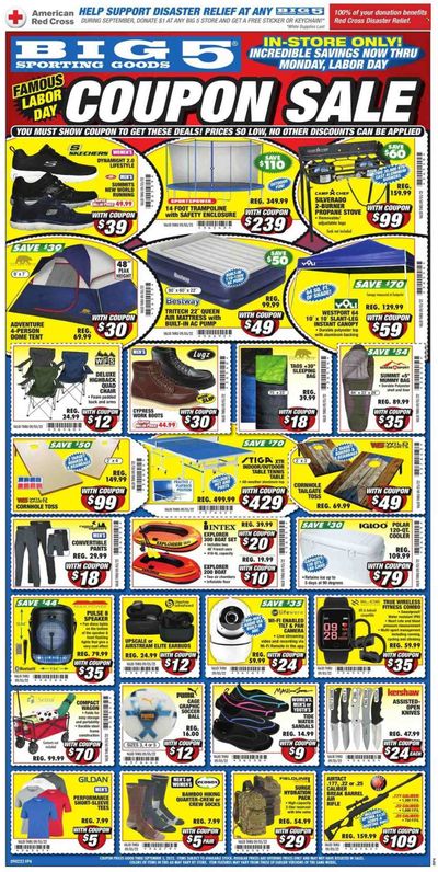 Big 5 (AZ, CA, CO, ID, NM, OR, UT, WA) Weekly Ad Flyer Specials September 2 to September 5, 2022
