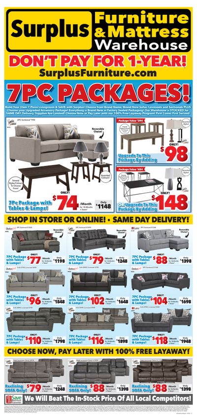 Surplus Furniture & Mattress Warehouse (Thunder Bay) Flyer September 5 to 18